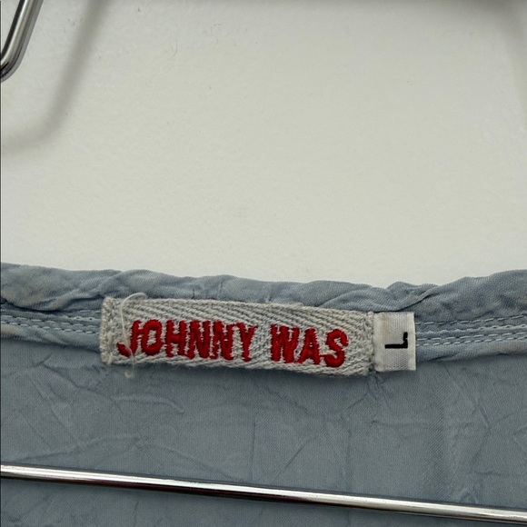 Johnny Was light Blue Tunic with Gold Embroidery. Size L - Picture 5 of 10